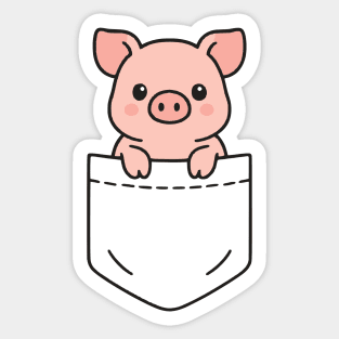 Cute Baby Piglet Pocket Pal Funny Pig Farm Animal Sticker
